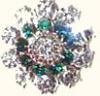Crystal Rhinestone Button with Color Accent